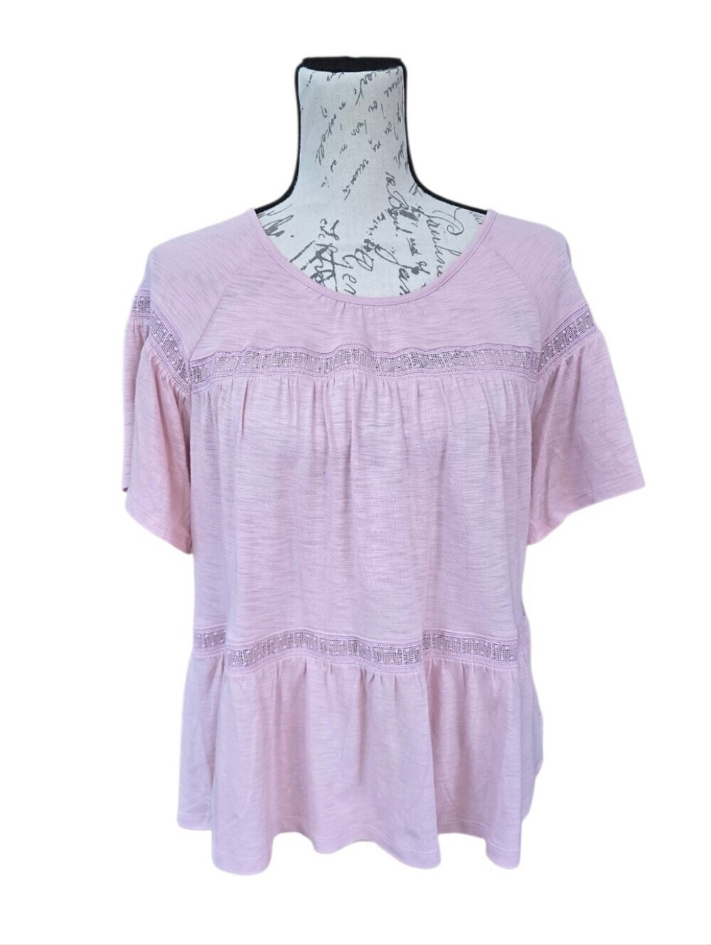 Gap Pink Short Sleeve Tiered Top M